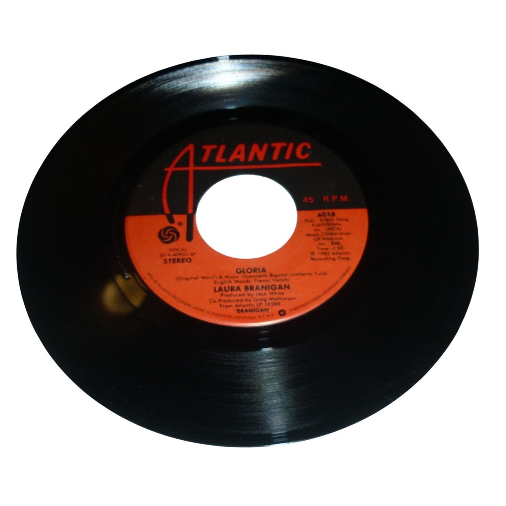 Laura Branigan Gloria Living A Lie 7" 45 RPM Vinyl Single Atlantic 4048 1982